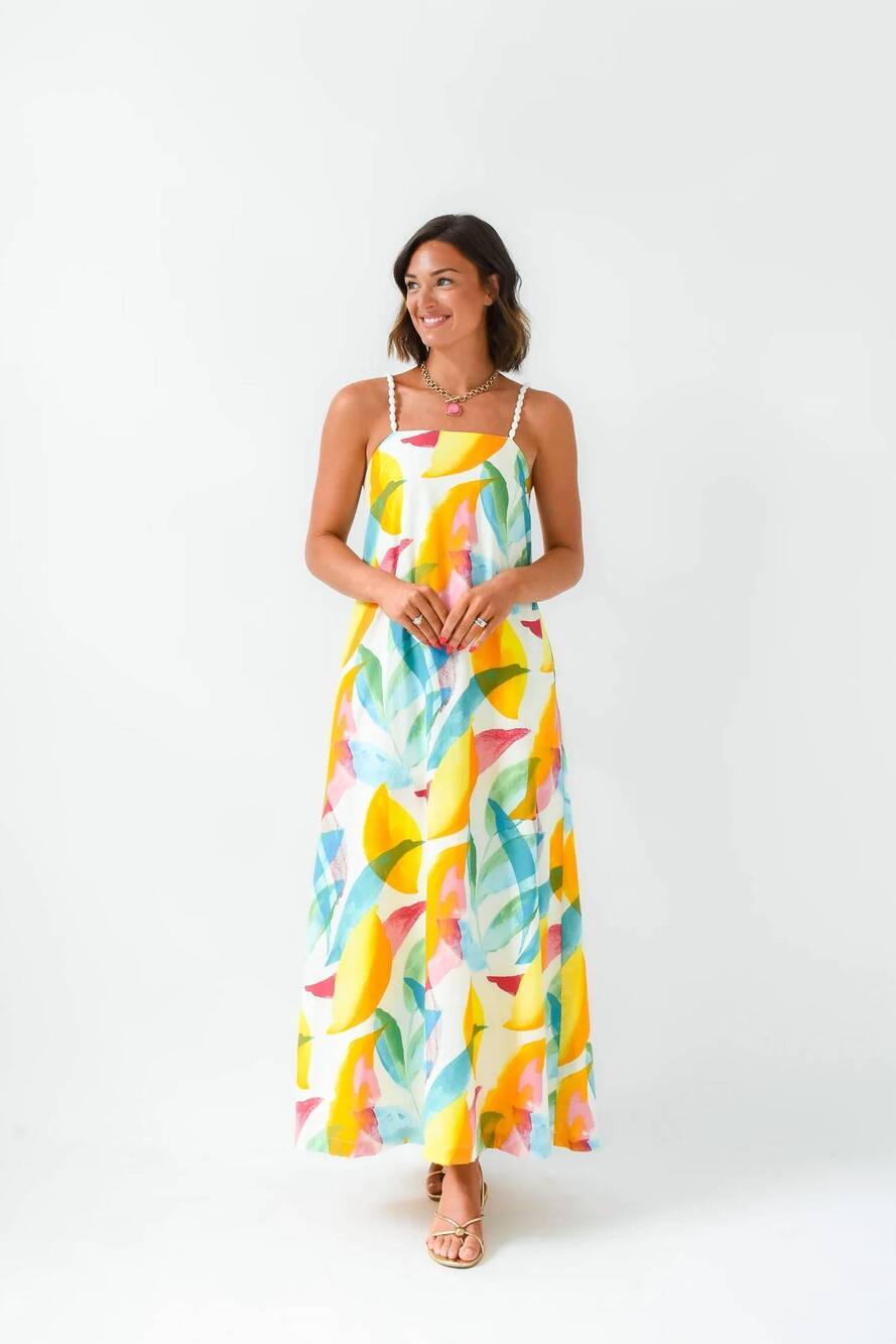 NEW TCEC on vacation time midi dress in multicolor